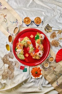tablescape seafood yusheng