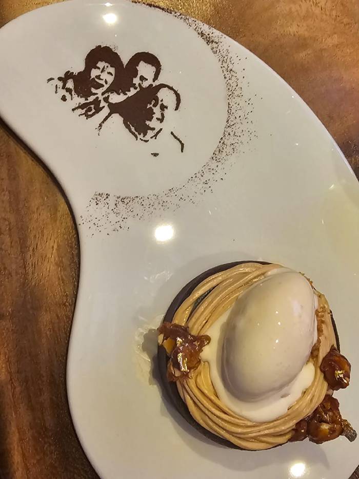 akira back Matcha Tart with Hazelnut Chantilly and Barley Ice Cream