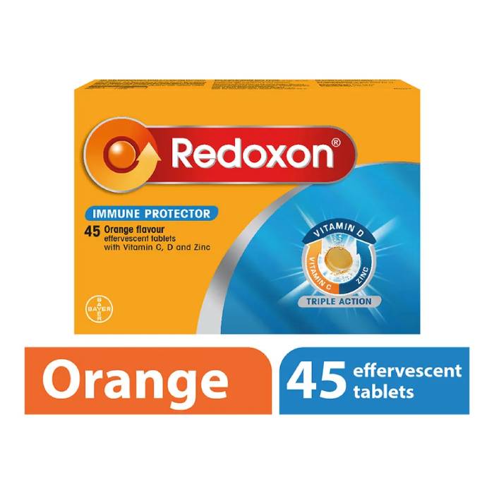 Guardian Redoxon Triple Action Vitamin C, D & Zinc Immunity Orange Effervescent 45s