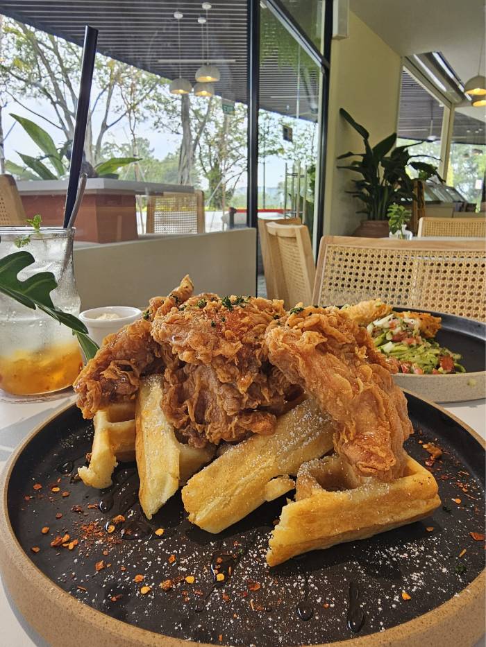 eden cafe Singaporean Har Cheong Gai Waffles