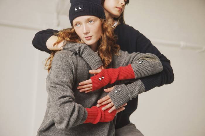 uniqlo x anya hindmarch gloves and hat