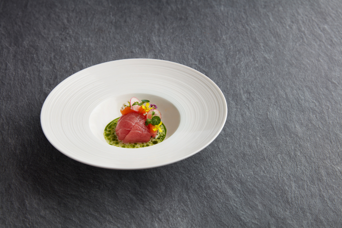 cable car sky dining Kombu-Cured Tuna Chutoro