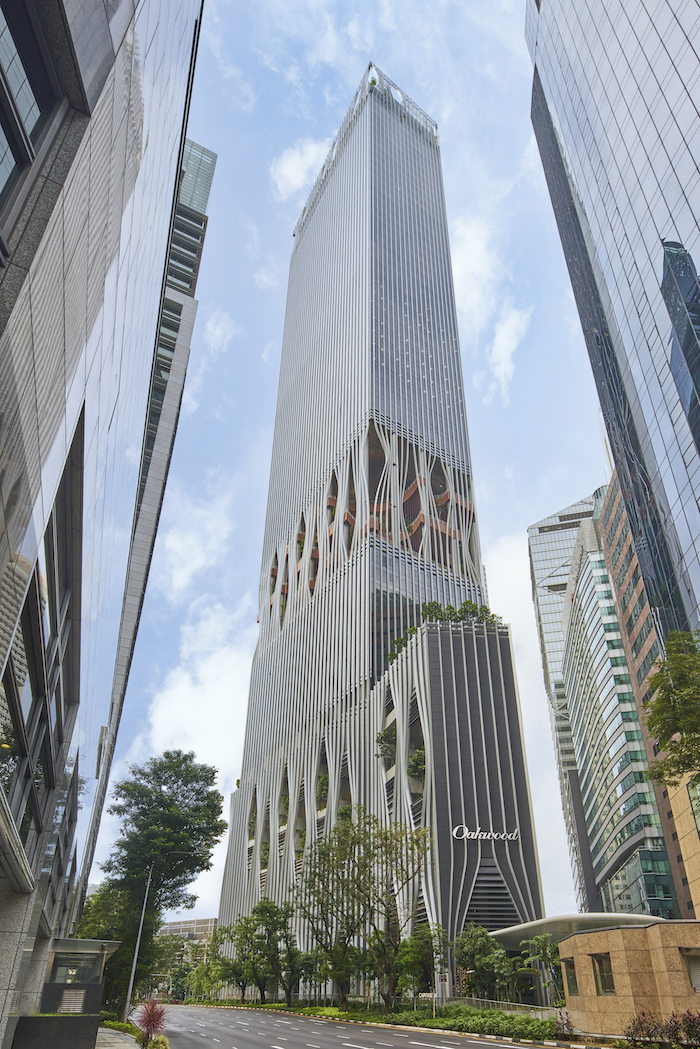 oakwood premier raffles place review - facade