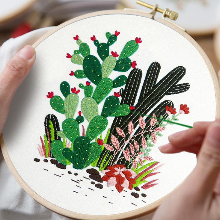 DIY Embroidery Needlework Kit Cactus
