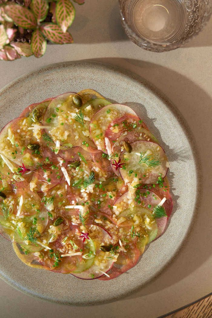 Carpaccio di Pomodoro E Pesca
