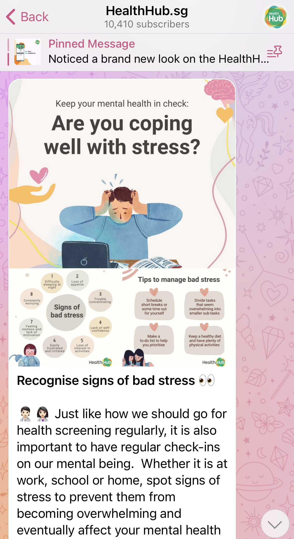 telegram channel for health and wellness