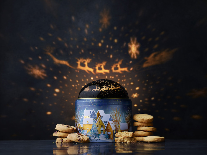 Starry Night Shortbread Selection Projection Tin Christmas Bag for Life JL