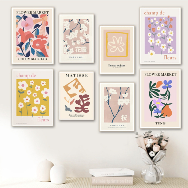 abstract floral posters