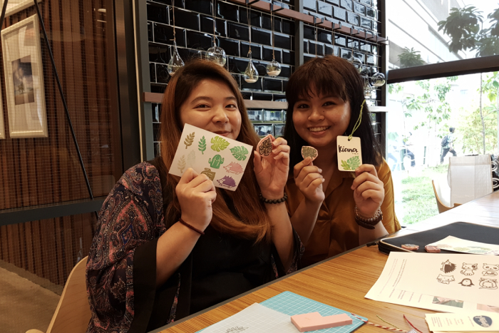 art workshops in singapore - rubber stamp making