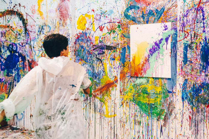 art workshops in singapore - splat painting