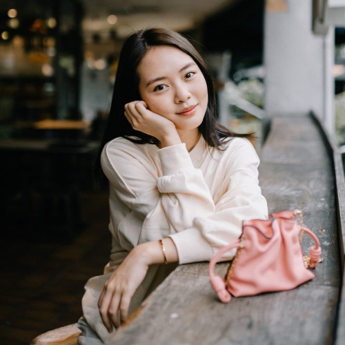 designer bags local celebrities chantalle ng loewe nano flamenco