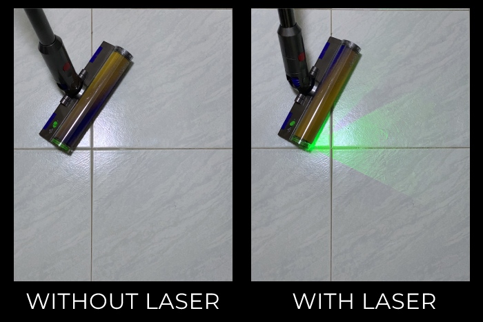 dyson v12 detect slim review laser usage