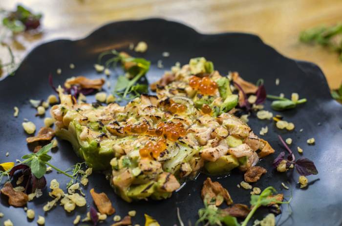 group friendly restaurant salmon tartare