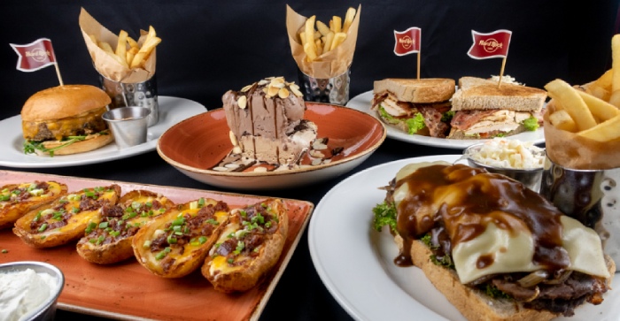 hard rock cafe back to classic menu group shot