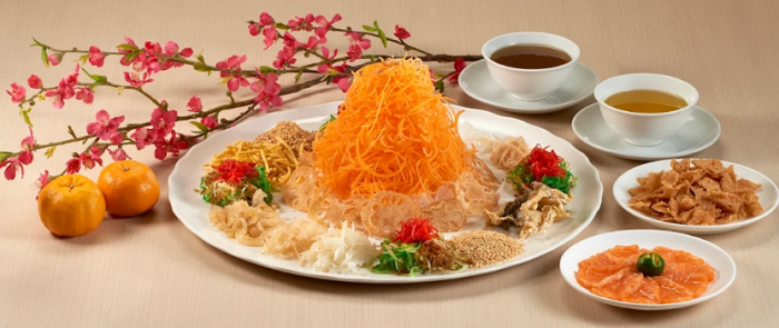 smoked salmon yu sheng peach garden