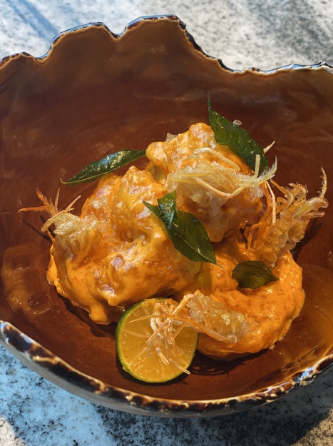 mo bar weekend brunch tiger prawns