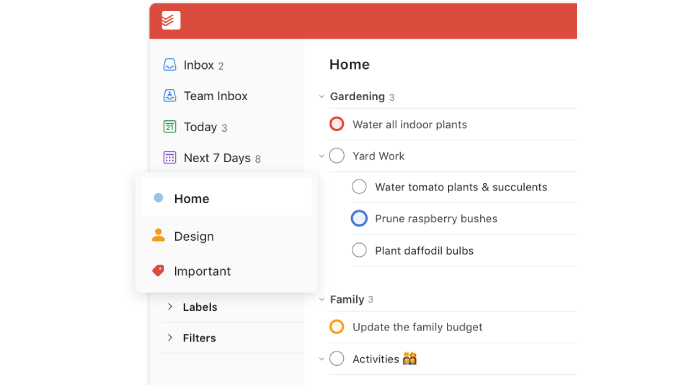 productivity apps singapore -todoist list
