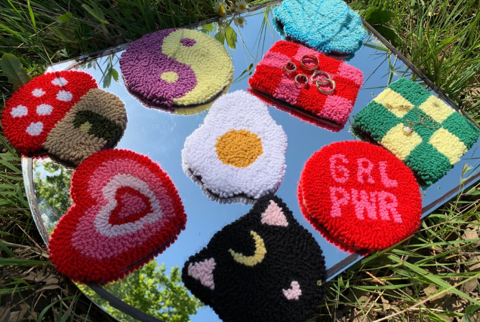 punch needle coasters