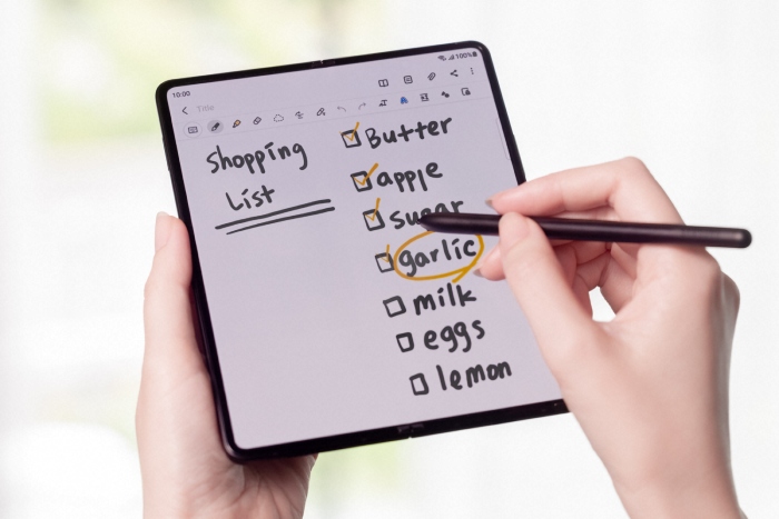 samsung galaxy z fold3 z note taking