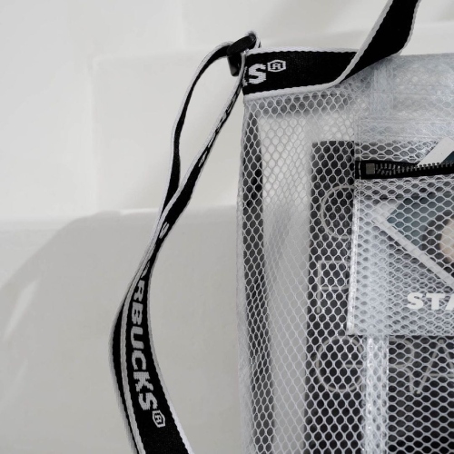 starbucks mesh tote sling bags strap closeup