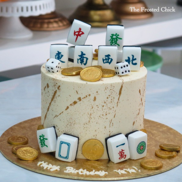 the frosted chick mahjong cake
