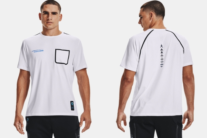 under armour and virgin galactic rush short sleeve mens