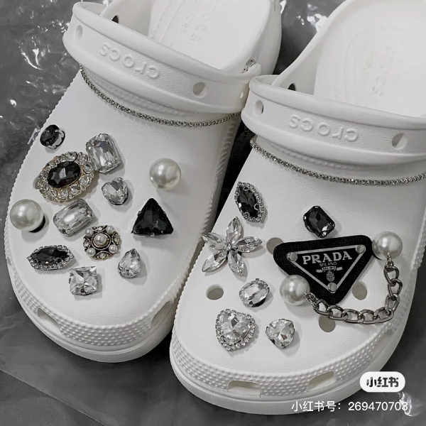 white prada crocs